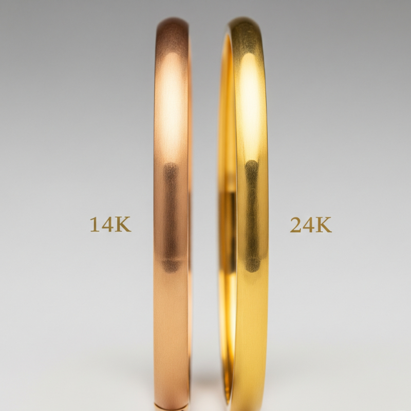 14K vs 24K gold bangles durability comparison Why lower karats are more durable