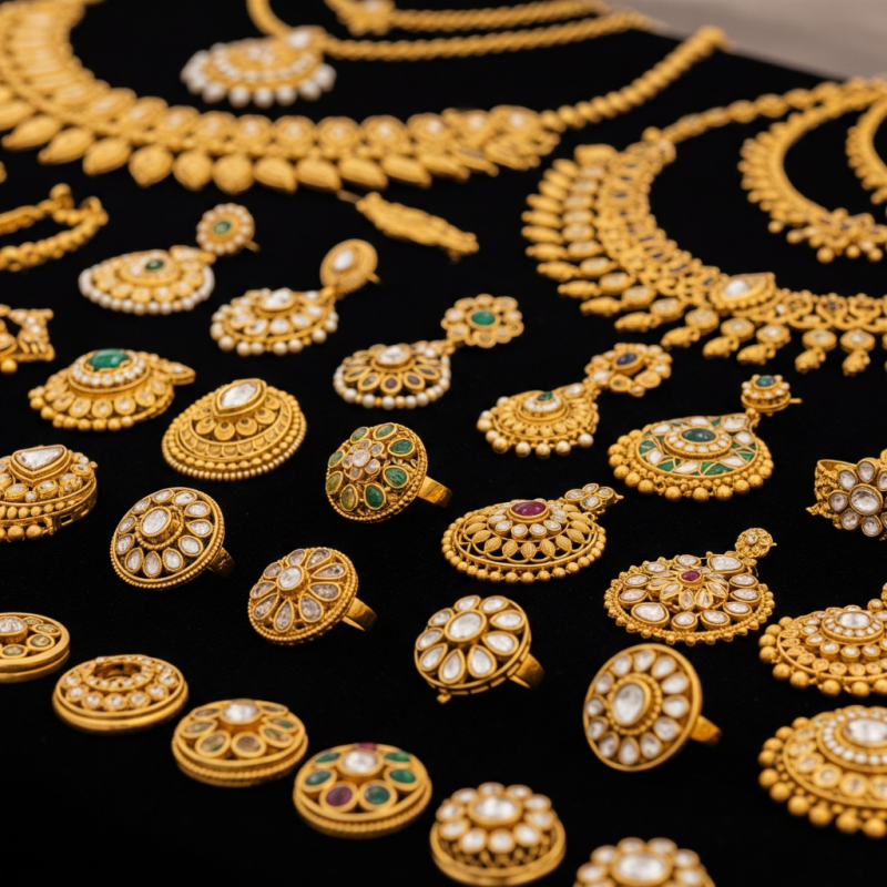 Indian 18K dress jewellery set with pendant